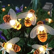 Resim 20LED Güneş Enerjili Su Geçirmez Arı Dize Işıkları - Açık / Kapalı Yanıp Sönen Alevsiz Dekoratif Işıklar ile Sıcak Beyaz Parıltı, Noel için Güneş Şarj ve 600mAh Pil, Bahçe, Düğün, Sevgililer Günü Dekoru, Asılı Güneş Işıkları 