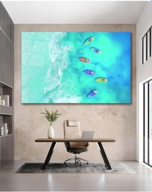 Resim Su Tekne Cam Tablo, Ev Ofis Salon Hediyelik Duvar Dekoru 