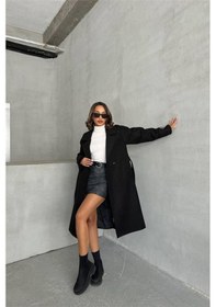 Resim Neşeli Butik Kadın Kaşe Kaban Nbpltn01 - Siyah Siyah 