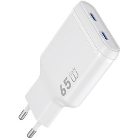 Resim Wiwu Wi-g035 Essen Slim Serisi Gan Tech Pd Hızlı Şarj Özellikli Şarj Başlığı 65w Beyaz 
