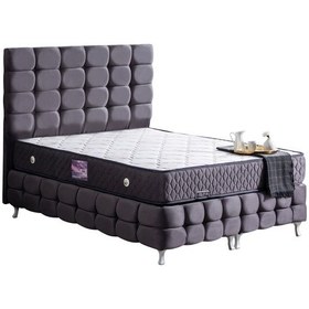 Resim Setaymobilya Baza, Duke Lux Çift Kişilik Antrasit Baza Başlık + Deluxe Yatak 