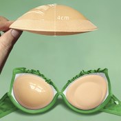Resim Nefes alabilen silikon üçgen kalınlaştırılmış push-up yapışkanlı sütyen, kendinden yapışkanlı çift taraflı fırça yapıştırıcısı gizlenmiş nipple kapak 