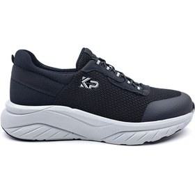Resim KİNG PAOLO Memory Foam Erkek Lastikli Siyah Yürüyüş Spor Ayakkabı 