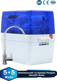 Resim Galaxy 10 Aşamalı 8 Lt Metal Tanklı Süper Membran Teknolojili Mineralli Pompalı Su Arıtma Cihazı 