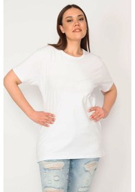 Resim Şans Kadın Bisiklet Yakalı Oversize Bluz-Lacivert Beyaz 