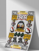 Resim Sticker Market Pubg Sticker Seti, Düz Yüzeyler Için A4 Boyutu Çıkartma Etiket Seti 