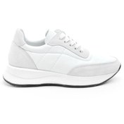 Resim Derinet Hakiki Deri Bağcıklı Yüksek Taban Kadın Sneaker 