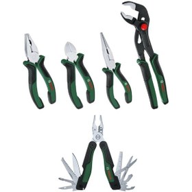 Resim Bosch El Aleti Seti Boru Anahtarı 250-yan Keski 160-pense 180-kargaburun 180 4 Parça + Çok Amaçlı Alet Pense - Çakı 16 Özellik 180 Mm 