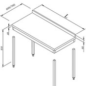 Resim Öztiryakiler Çalışma Tezgahı Taban Rafsız Sırtlı Demonte 140x70 CM 