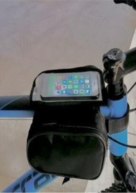 Resim ERSEPLUS Bisiklet Heybe Çantası Kadro Üstü 6 Inç Telefon Hazneli | Hmr Bike | Siyah-siyah 