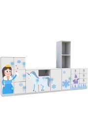 Resim Woody Life Kış Temalı Çocuk Odası Anaokulu Kreş Dolap Seti 