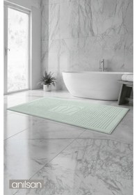 Resim Zivra Mint Yeşili Ayak Havlusu - 70x130cm, 790gr, %100 Pamuk, Spa Ve Otel Banyo Paspası, Günlük Kullanıma Mint Yeşil 