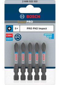 Resim Bosch Pro Impact Ph2 55 Mm Yıldız Vidalama Ucu 5'li 2608522522 
