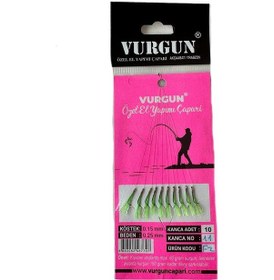 Resim Vurgun 80gr 10 İğneli F2 Kısa Köstek Siyah İğne Yeşil Organze Çapari Standart 