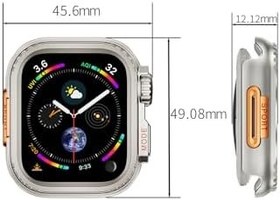 Resim Gpack Apple Watch 44mm ile Uyumlu Ekran Koruyucu ve Kasa Dönüştürücü, Titanyum Gri 