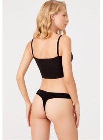 Resim Cottonhill Basic Pamuklu Kadın Tanga 3'lü Paket Külot - 3 Renkli-3 