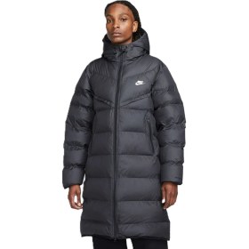 Resim Nike Stormfit Windrunner Primaloft Synthetic Fit Parka Rahat Kalıp Sabit Kapüşonlu Erkek Parka Siyah 