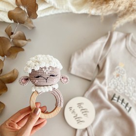 Resim Amigurumi Curly Sheep Box - Çıngırak 