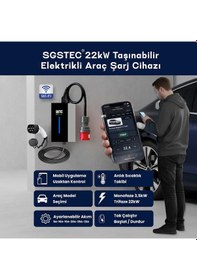 Resim SGSTEC Home 22 kW 5Metre Kablolu Taşınabilir Elektrikli Araç Şarj Cihazı 