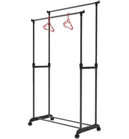Resim Porsima Perillas 18004 Shore Duo Tekerlekli Metal Askılık Siyah 