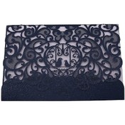 Resim Tenfowee 20 Adet Kuş Desenli Davetiye Seti Kabuğu + İç Blok - Düğün/doğum/toplantı İçin Mavi Perle Kağıtlı Davet Kartları 18x12cm D068 