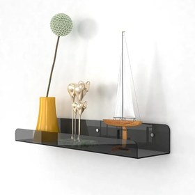 Resim Pleksi Duvar Raf (Füme, 30cm x 10cm) 