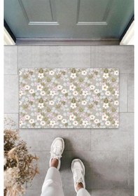 Resim Dijital Papatya Çok Renkli Kapı Paspası Dış Mekan Paspas K-3107 