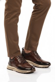 Resim Voyager Kahve Hakiki Deri Bağcıklı Erkek Sneaker M112 M 