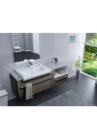 Resim Cerastyle Turkuaz Side Tezgah Üstü Lavabo 65 CM 