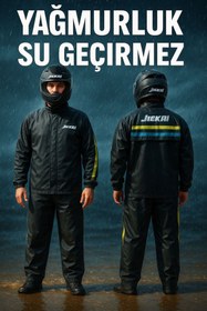 Resim Jiekai Motosiklet Kurye Yağmur Takımı *Su Geçirmez Yağmurluk - Rüzgar Geçirmez Yağmurluk* 