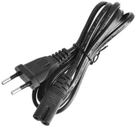 Resim Teyp Işıldak Fişi C7 Power Güç Kablosu Enerji Kablosu 2 Pinli Power Cord 2-prong Pin Ac Ab 1.5 Metre Siyah 