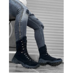 Resim ET0605 Bağcıklı Siyah Süet Askeri Postal Bot 