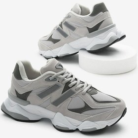 Resim Poli Taban Anorak Desenli Yüksek Taban Bağcıklı Unisex Gri Spor Ayakkabı Tba9060 Gri 