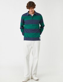 Resim Polo Yaka Sweatshirt Regular Fit 