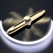 Resim 1 Adet Hafif Metal LED Işıklı Dönen Uçlu Tükenmez Kalem - Dönme Yorgunluğu Azaltır, İlham Verir, Tatil İçin Yaratıcı Hediye 