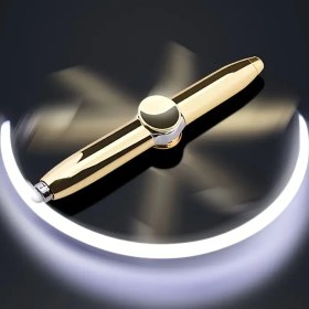 Resim 1 Adet Hafif Metal LED Işıklı Dönen Uçlu Tükenmez Kalem - Dönme Yorgunluğu Azaltır, İlham Verir, Tatil İçin Yaratıcı Hediye 