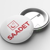 Resim Saadet Partisi İğneli Buton Rozet 58mm 100 adet Altın 