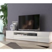 Resim Işık Tv Ünitesi Alt Modülü Tv Sehpası Beyaz Mdf 