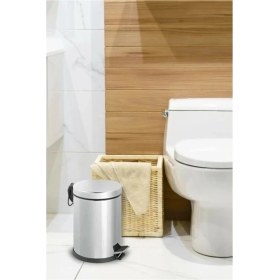 Resim Paslanmaz Çelik Pedallı Çöp Kovası, 5 Lt, Mutfak, Banyo ve Ofis Için Şık ve Pratik 