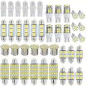 Resim 42 adet 6000K 12V Beyaz Kombinasyonlu LED Araba Ampul Seti: İç Harita Işığı, Tavan Lambası, Daha Parlak Bir Sürüş için Araç İçi Aydınlatma 