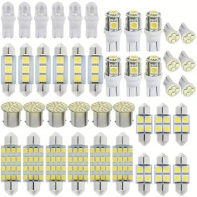 Resim 42 adet 6000K 12V Beyaz Kombinasyonlu LED Araba Ampul Seti: İç Harita Işığı, Tavan Lambası, Daha Parlak Bir Sürüş için Araç İçi Aydınlatma 