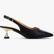 Resim Valmenti Kadın Hakiki Deri Siyah Slingback Ayakkabı 611 H51005 Bn Ayk Sk25-26 Black Leather Siyah 