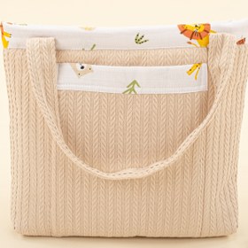 Resim Bebek Bakım Çantası - Sütlü Kahve Örgü - Aslan 