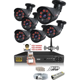 Resim Ids 5 Kameralı 5mp Sony Lensli 1080P Fullhd Güvenlik Kamerası Sistemi - Hard Disksiz 
