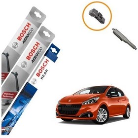 Resim Peugeot 208 Muz Silecek Takımı Ön Arka Bosch Aeroeco 2012-2018 