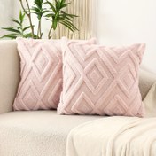 Resim 2 adet Boho Soyut Atma Yastık Kılıfları, Yumuşak Peluş Polyester Kumaş, Geometrik Desen, Fermuar Kapatma, Sadece Elde Yıkama, 30.48x50.8cm, 45.72x45.72cm, 50.8x50.8cm - Çiftlik Tarzı Dekoratif Yastık Kılıfları, Koltuk, Kanepe, Yatak Odası, İç/Dış Mekan Kullanımı, Dekoratif Yastıklar 