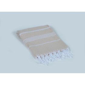 Resim Sultan Peştemal Bej %100 Pamuk 90x180 Cekme Yapmaz Banyo-Plaj Havlusu 