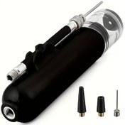 Resim Elmpaly Siyah + 3 Hava İğneli Portatif El Pompası - Bisiklet Basketbol Futbol Topu Şişirme Cihazı 