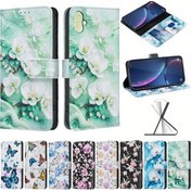 Resim Gaojunshop01 Realme 12 Pro 5g Sarı Gül Desenli Sentetik Deri Moda Cüzdan Kılıf 