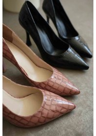 Resim Trendella Kadın Somon Kroko Rugan Stiletto Tr08ms10b Siyah 